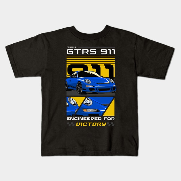 Porsche 911 GT3 RS Sports Car Kids T-Shirt by milatees